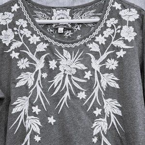 Johnny Was Gray Shirt